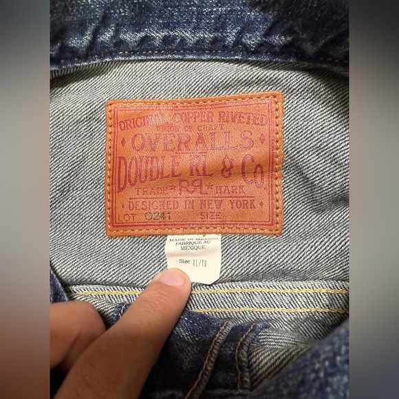 New RRL Ralph Lauren Denim Trucker Jacket-MEN Sz XL double RL - Picture 6 of 9